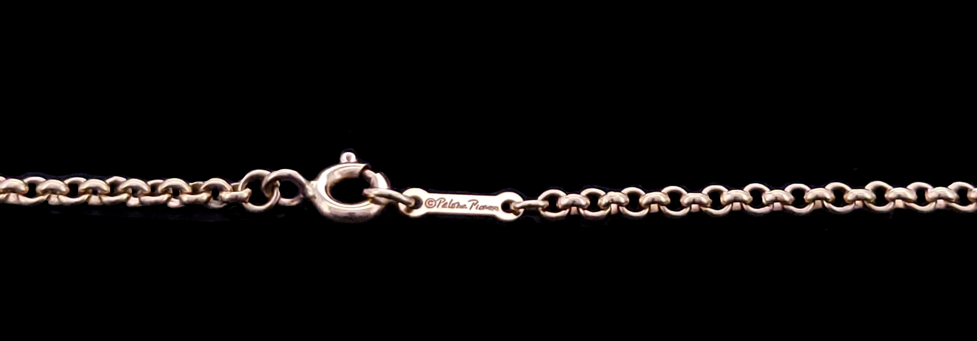 Tiffany & Co. Paloma Picasso Collier pendentif rainure en or jaune 18 carats en vente 3