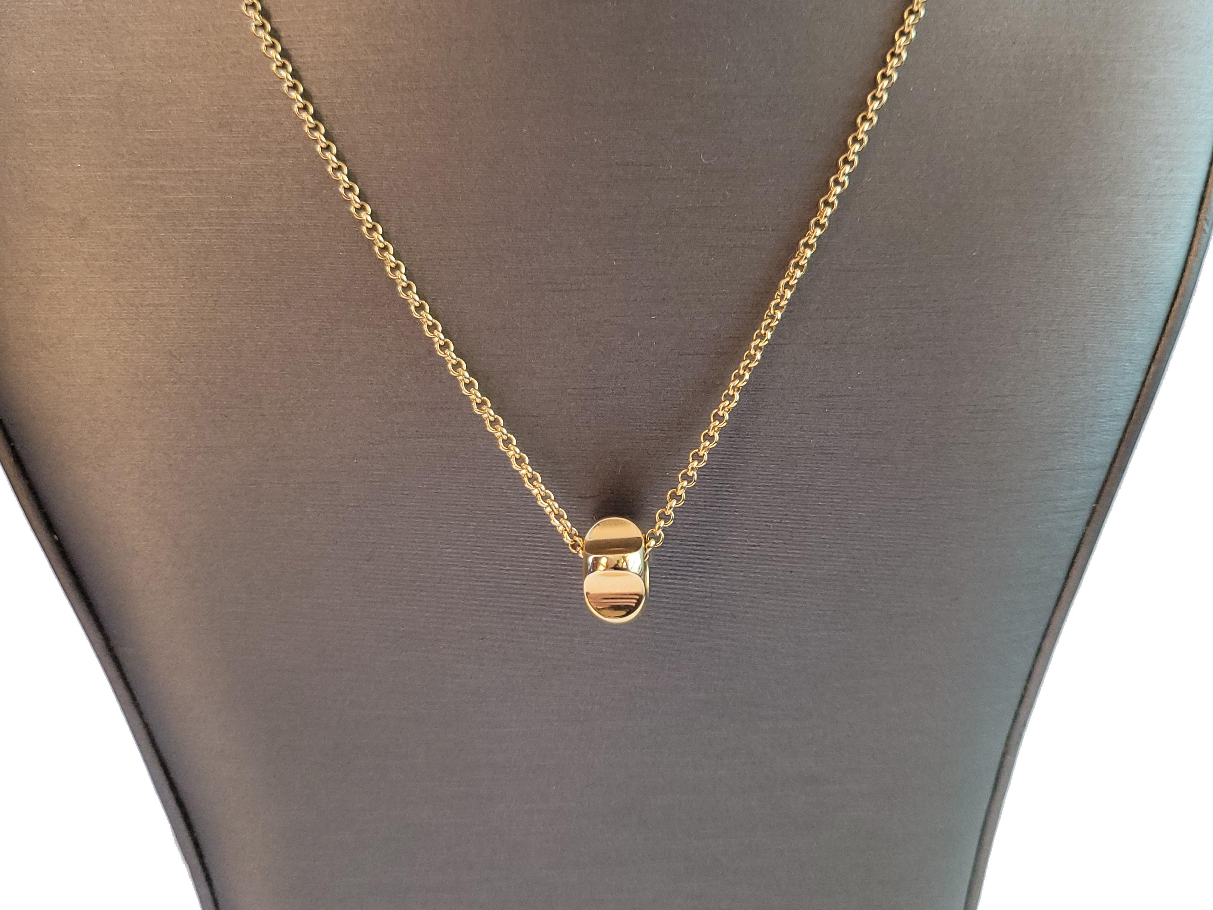 Tiffany & Co. Paloma Picasso Collier pendentif rainure en or jaune 18 carats en vente 5