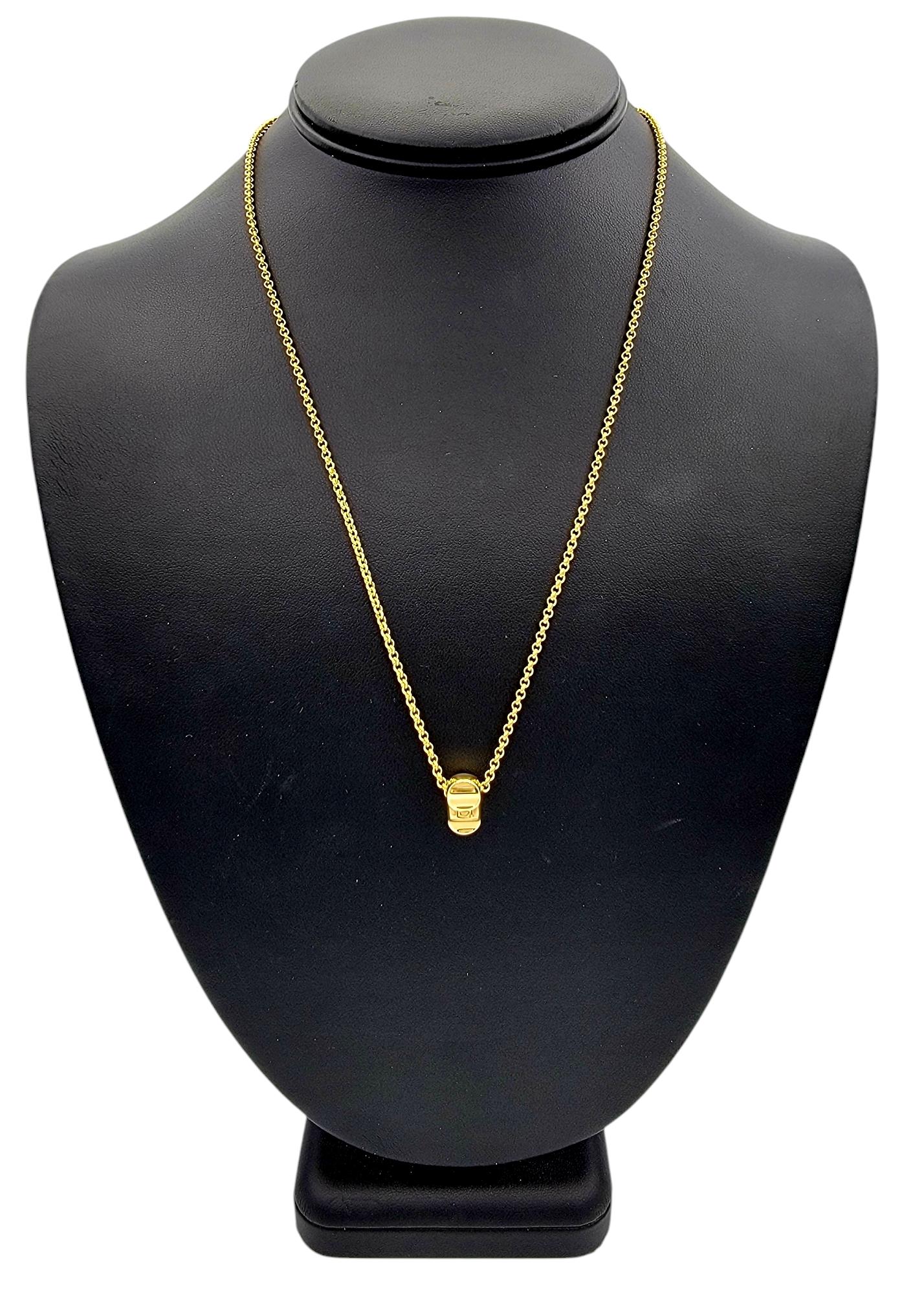 Tiffany & Co. Paloma Picasso Groove Pendant Necklace in 18 Karat Yellow Gold 4
