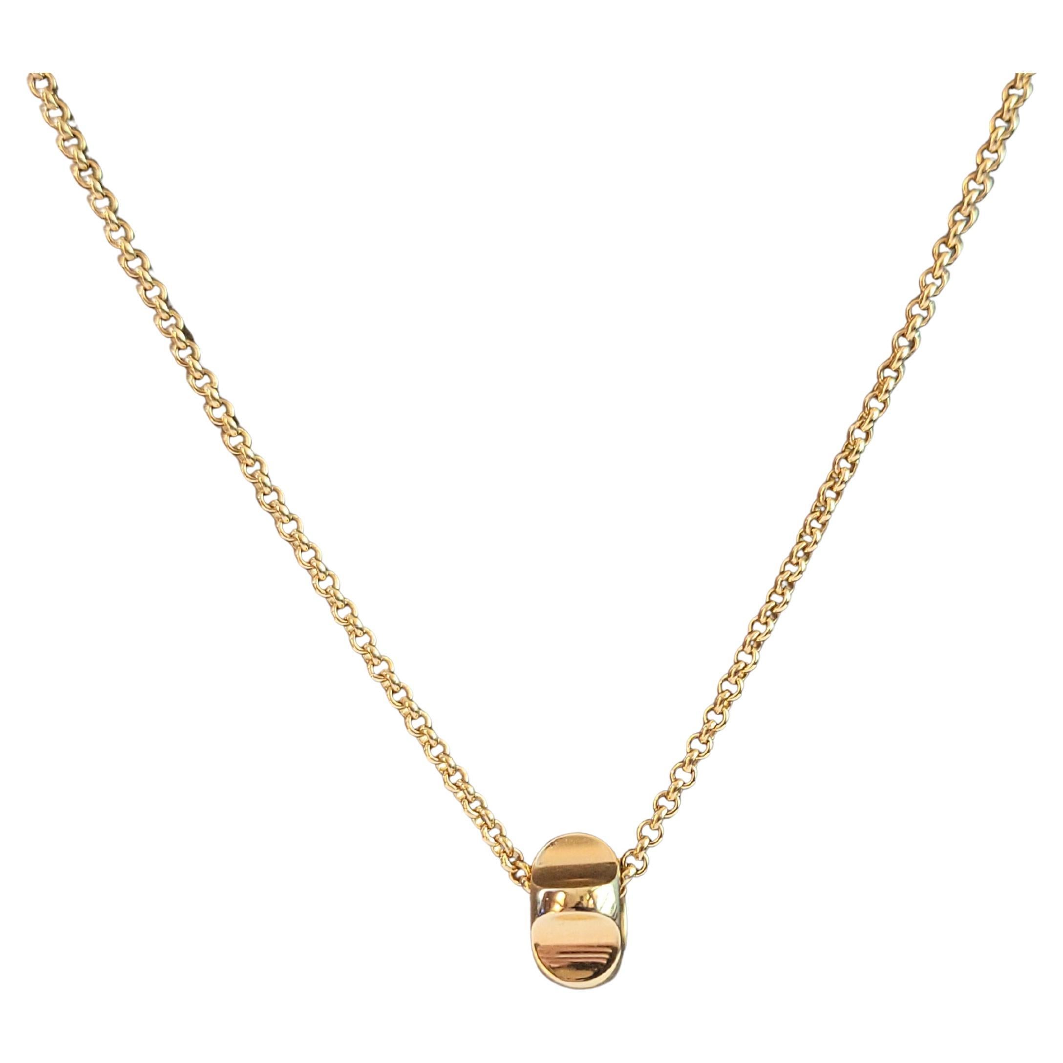Tiffany & Co. Paloma Picasso Collier pendentif rainure en or jaune 18 carats en vente