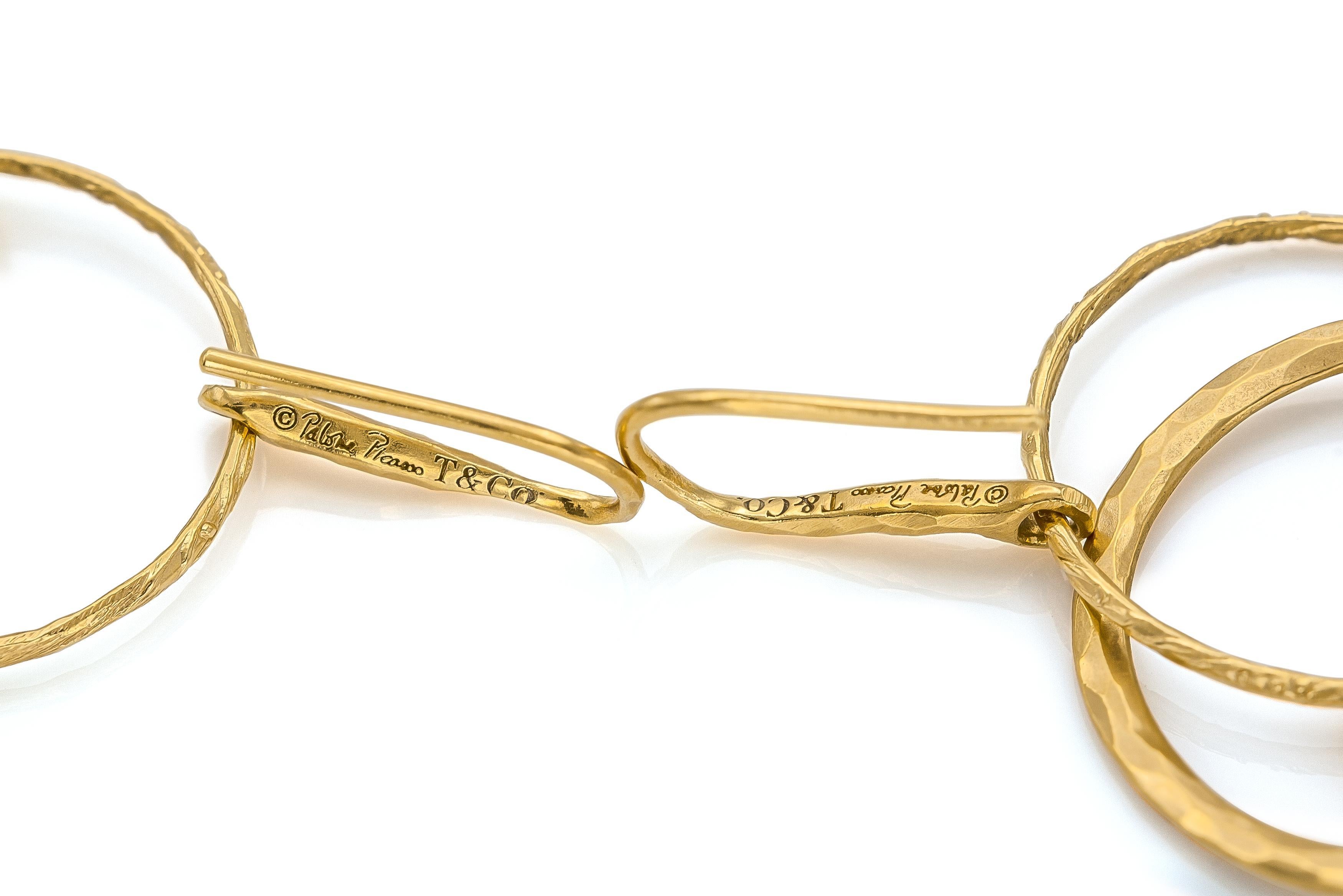 Women's Tiffany & Co. Paloma Picasso Hammered Hoops on Hoop Earrings For Sale