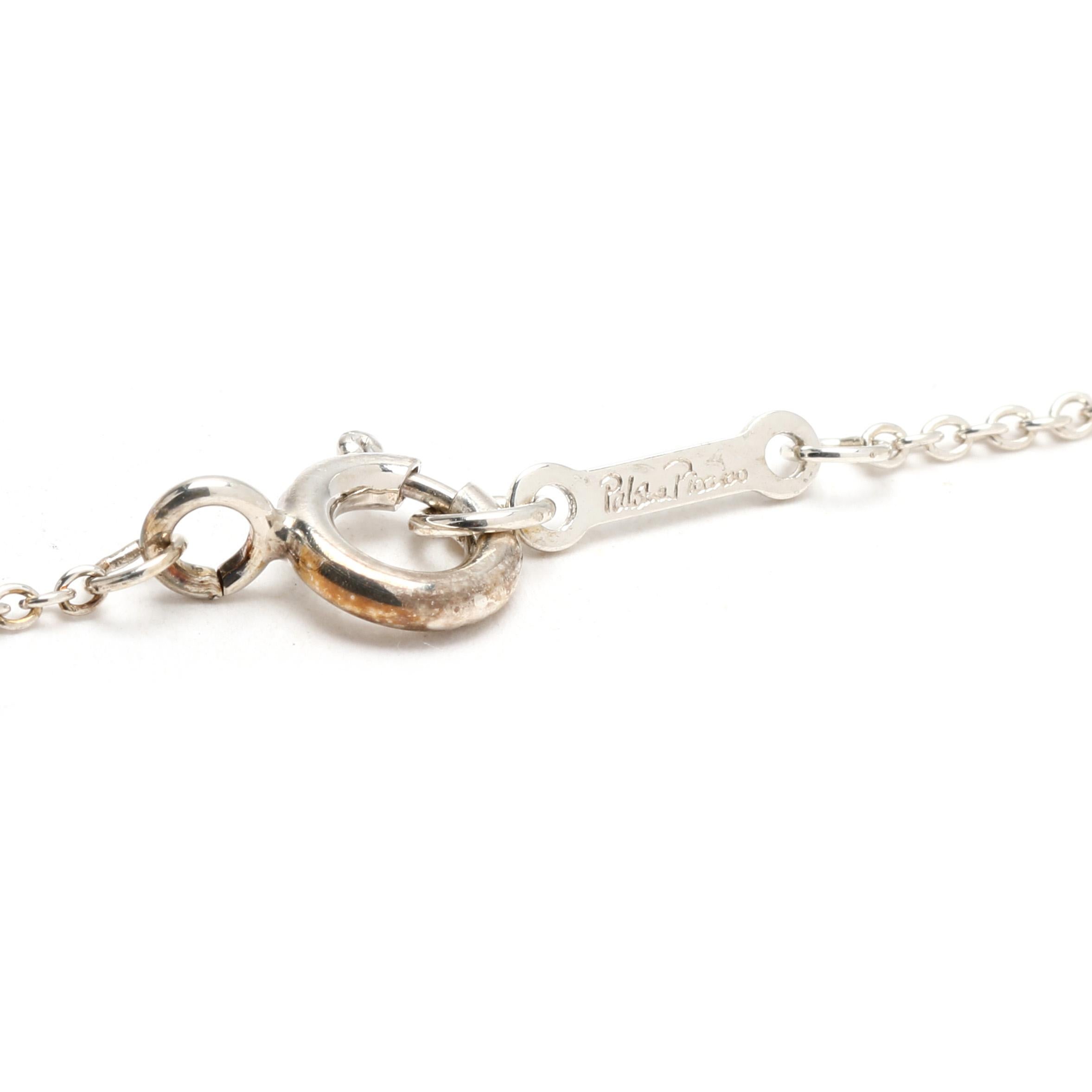 Women's or Men's Tiffany & Co Paloma Picasso Heart Pendant Necklace, Sterling Silver For Sale