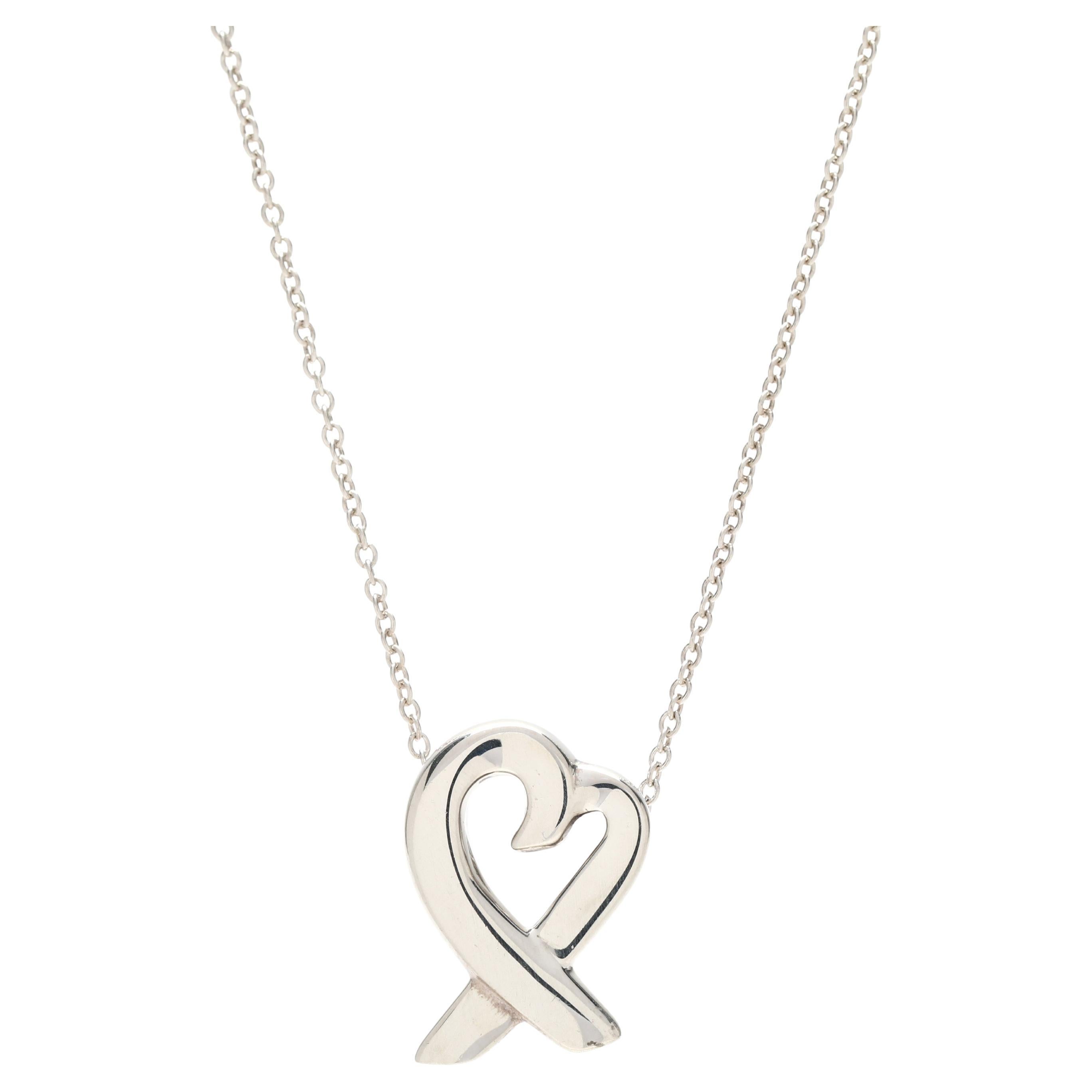 Tiffany & Co Paloma Picasso Heart Pendant Necklace, Sterling Silver