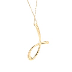 Tiffany & Co Paloma Picasso J Initial Necklace, 18k Yellow Gold, Length 19 In