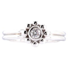 Tiffany & Co. Paloma Picasso Jolie Flower Ring 18k White Gold with Diamon