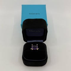 Tiffany & Co Paloma Picasso Large 12mm Purple Amethyst Sugarstack 18k Gold Ring