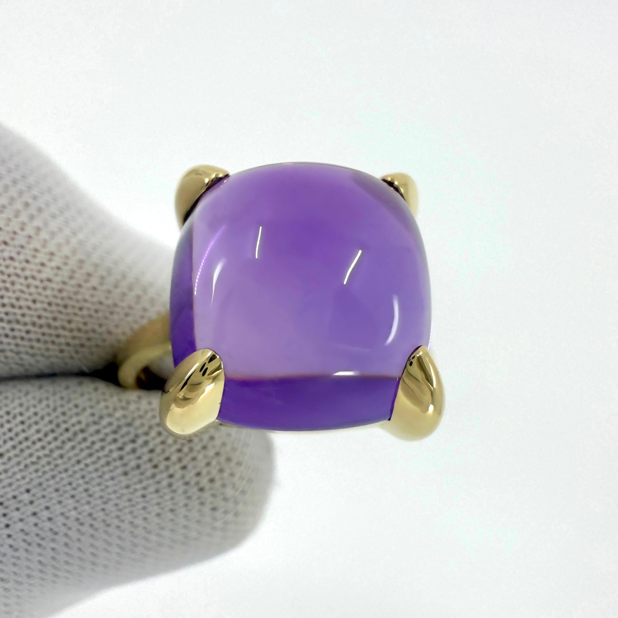 Tiffany & Co Paloma Picasso Anillo grande de oro de 18 quilates con amatista púrpura de 12 mm Cabujón en venta