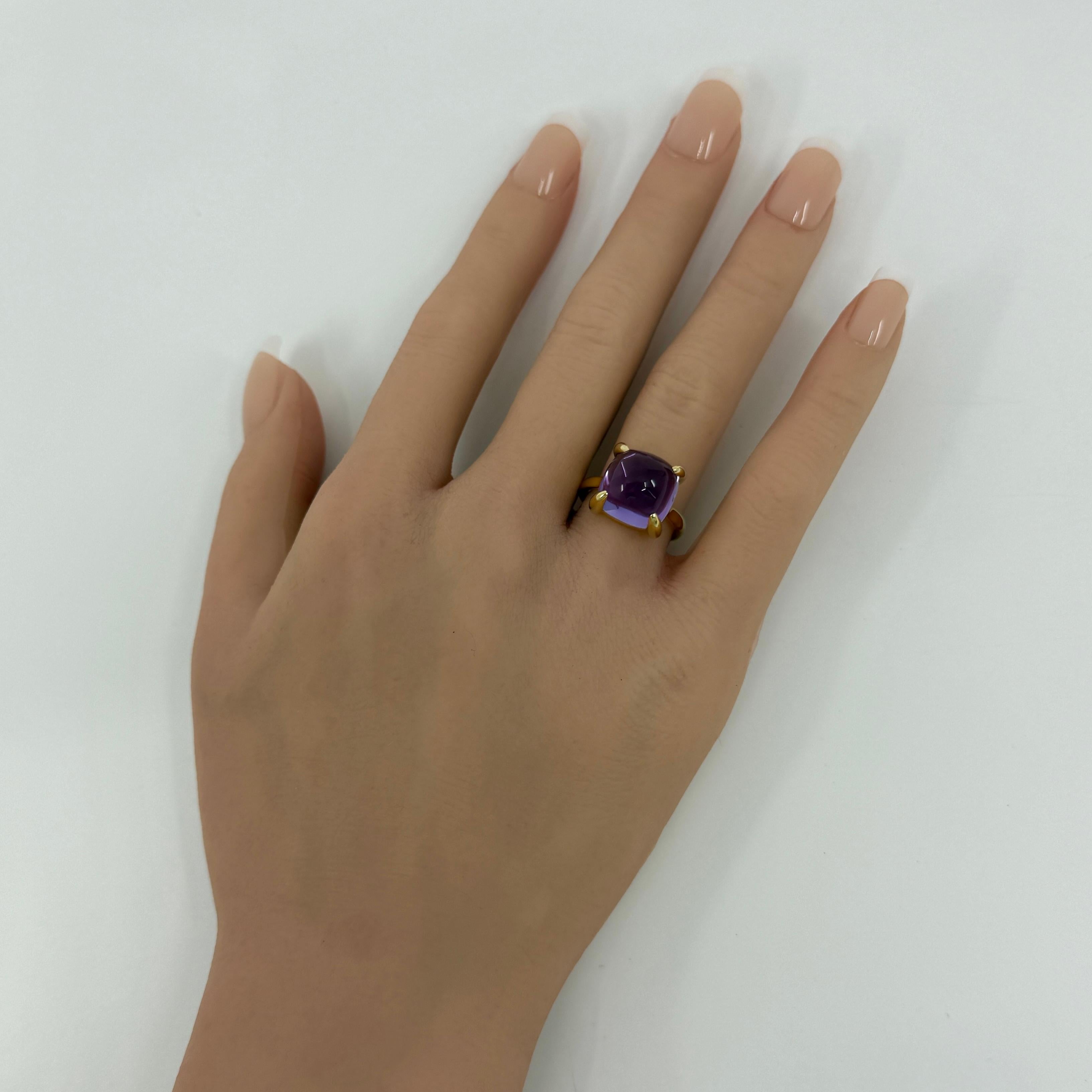 Tiffany & Co Paloma Picasso Anillo grande de oro de 18 quilates con amatista púrpura de 12 mm en Excelente estado para la venta en Birmingham, GB