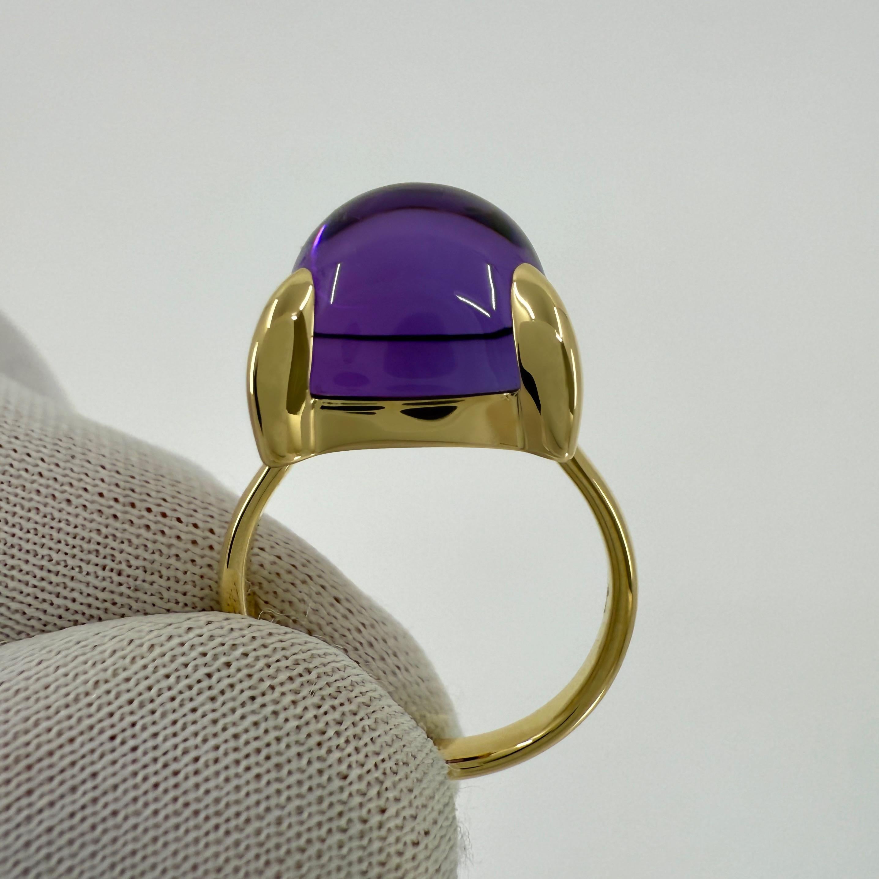 Women's or Men's Tiffany & Co Paloma Picasso Large 12mm Purple Amethyst Sugarstack 18k Gold Ring For Sale