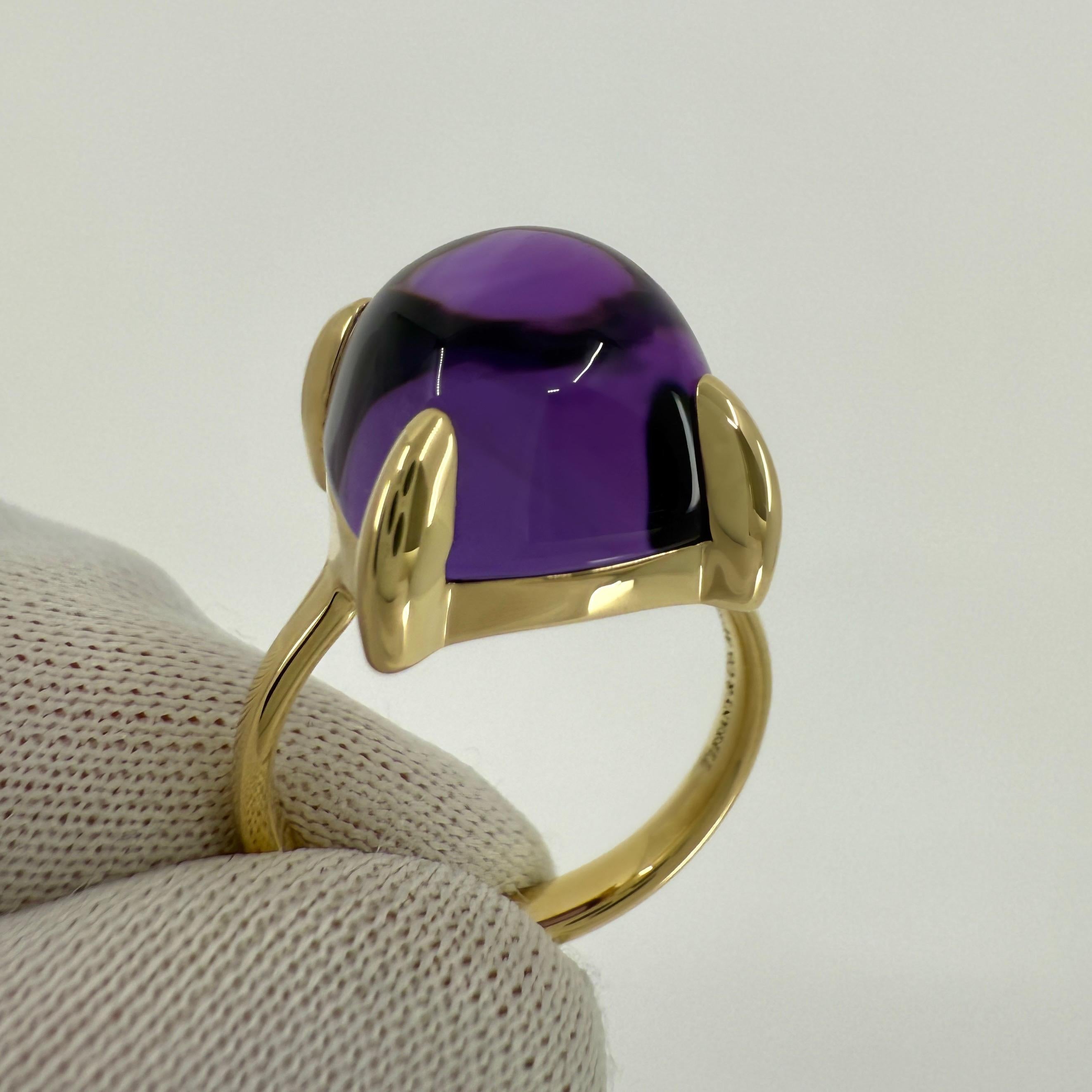 Tiffany & Co Paloma Picasso Large 12mm Purple Amethyst Sugarstack 18k Gold Ring For Sale 1