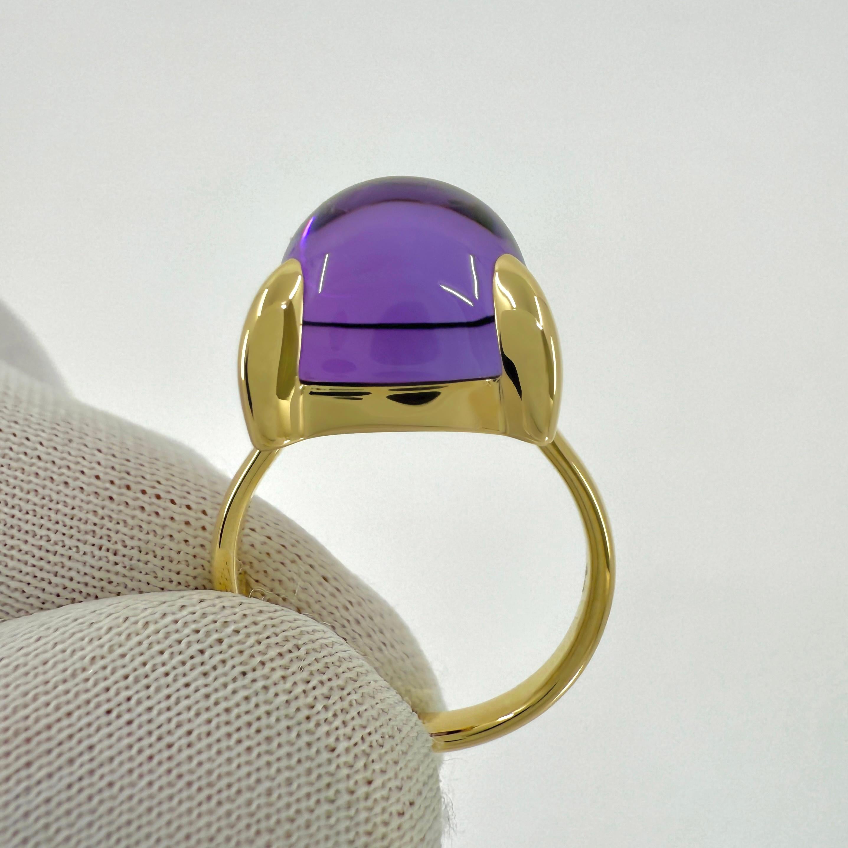 Tiffany & Co Paloma Picasso Anillo grande de oro de 18 quilates con amatista púrpura de 12 mm en venta 2