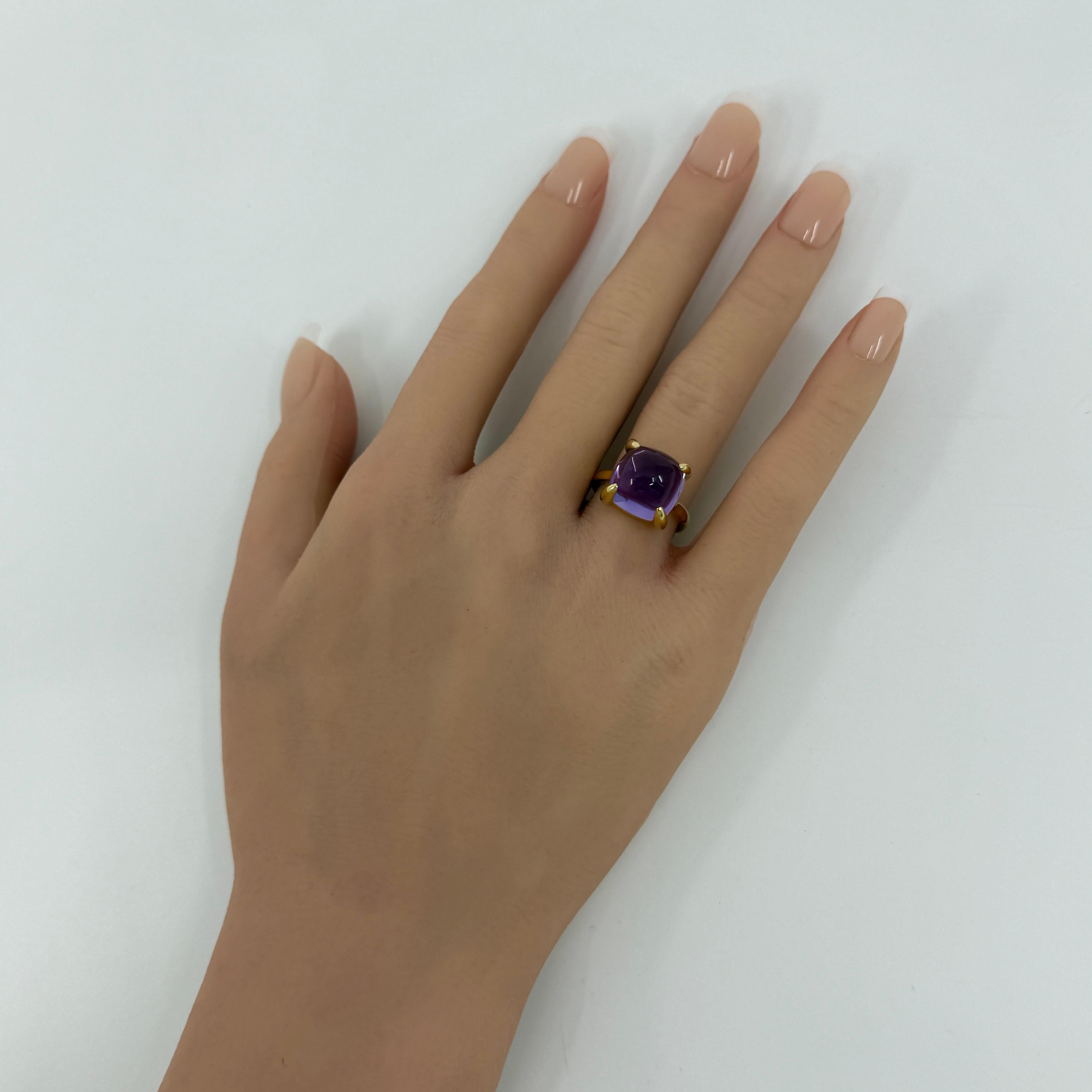 Tiffany & Co Paloma Picasso Anillo grande de oro de 18 quilates con amatista púrpura de 12 mm en venta 4