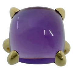 Tiffany & Co Paloma Picasso Large 12mm Purple Amethyst Sugarstack 18k Gold Ring
