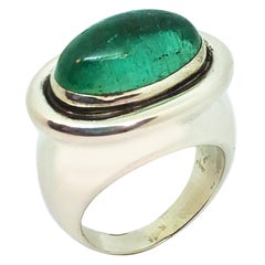 Tiffany & Co. Paloma Picasso Large Emerald and Silver Ring