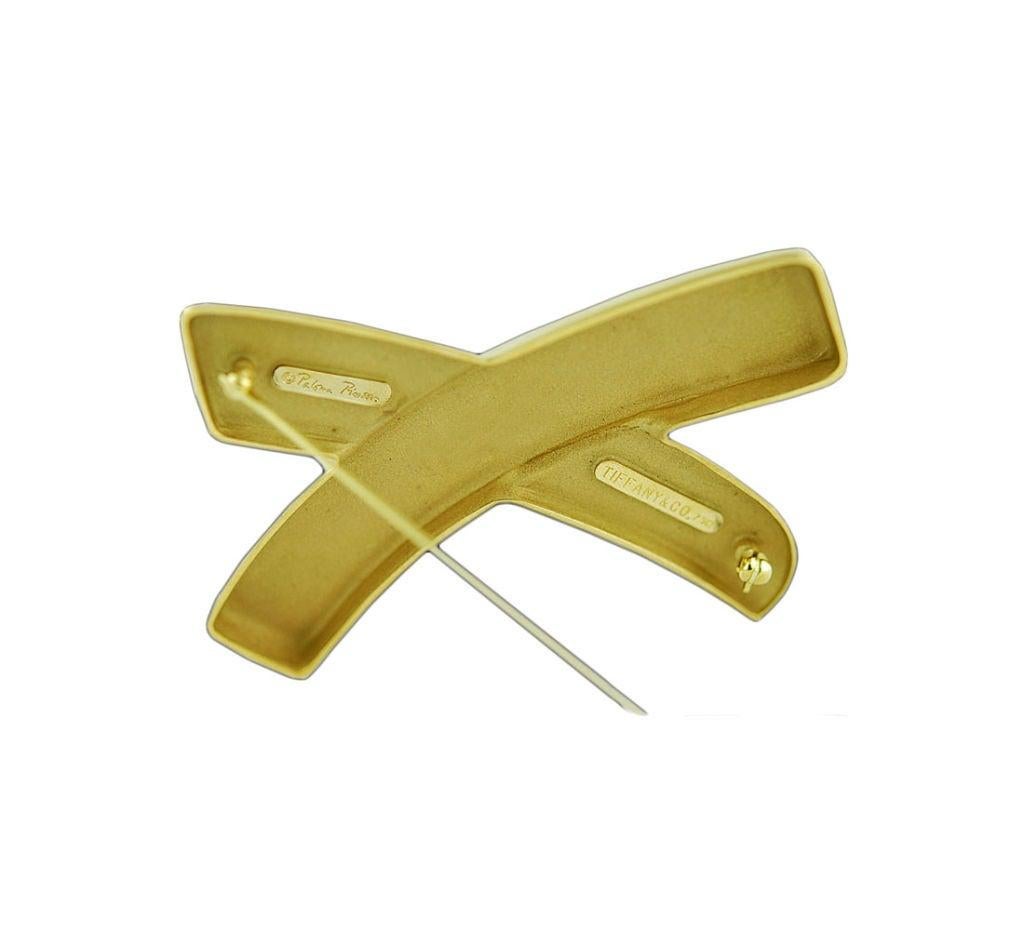 Tiffany & Co. Paloma Picasso Large Gold Signature X Pin In Excellent Condition In New York, NY