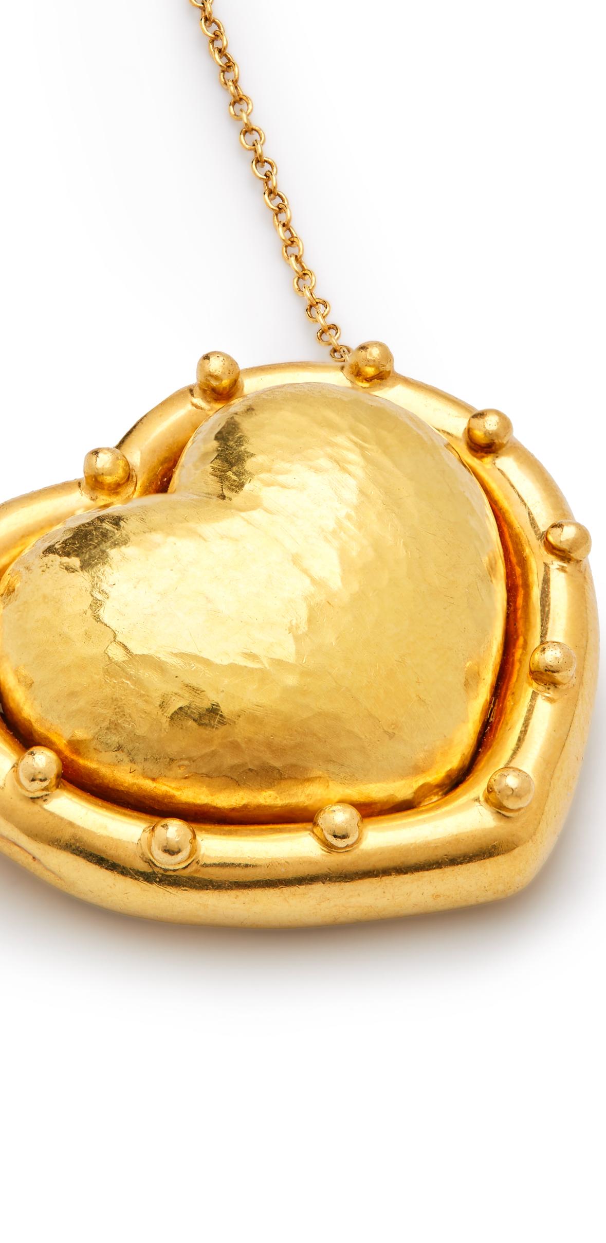 Tiffany & Co Paloma Picasso grand pendentif en forme de cœur Bon état - En vente à Addlestone, GB