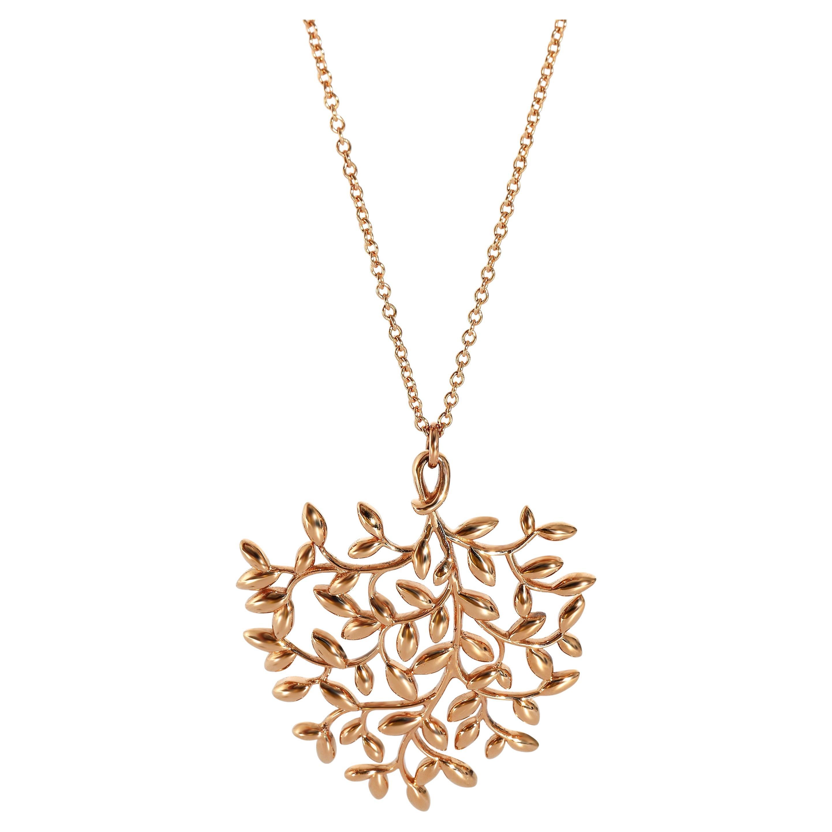 Tiffany & Co. Paloma Picasso Large Olive Leaf Pendant in 18K Rose Gold For Sale