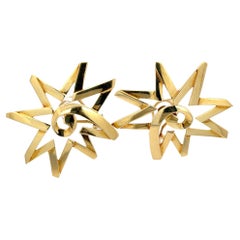 Vintage Tiffany & Co. Paloma Picasso Large Star Earrings 18K Yellow Gold