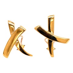 Tiffany & Co. Paloma Picasso Large X Earrings 18 Karat Yellow Gold