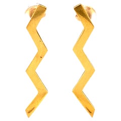Tiffany & Co. Paloma Picasso Lightning Bolt Earrings in 18 Karat Gold