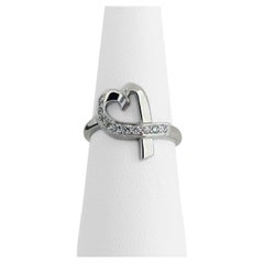 Tiffany & Co. Paloma Picasso Loving Heart 18 Karat White Gold Diamond Ring 