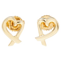 Tiffany & Co. Paloma Picasso Loving Heart 18K Yellow Gold Stud Earrings