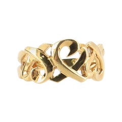 Tiffany & Co. Paloma Picasso Loving Heart Band Ring 18 Karat Yellow Gold