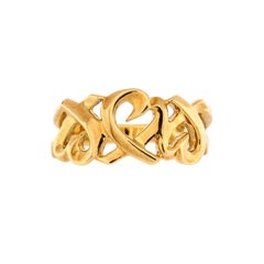 Tiffany & Co. Paloma Picasso Loving Heart Band Ring 18K Yellow Gold