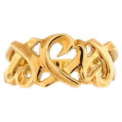 Tiffany & Co. Paloma Picasso Loving Heart Band Ring 18K Yellow Gold