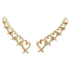 Tiffany & Co. Boucles d'oreilles Paloma Picasso Loving Heart Climber en or rose 18 carats