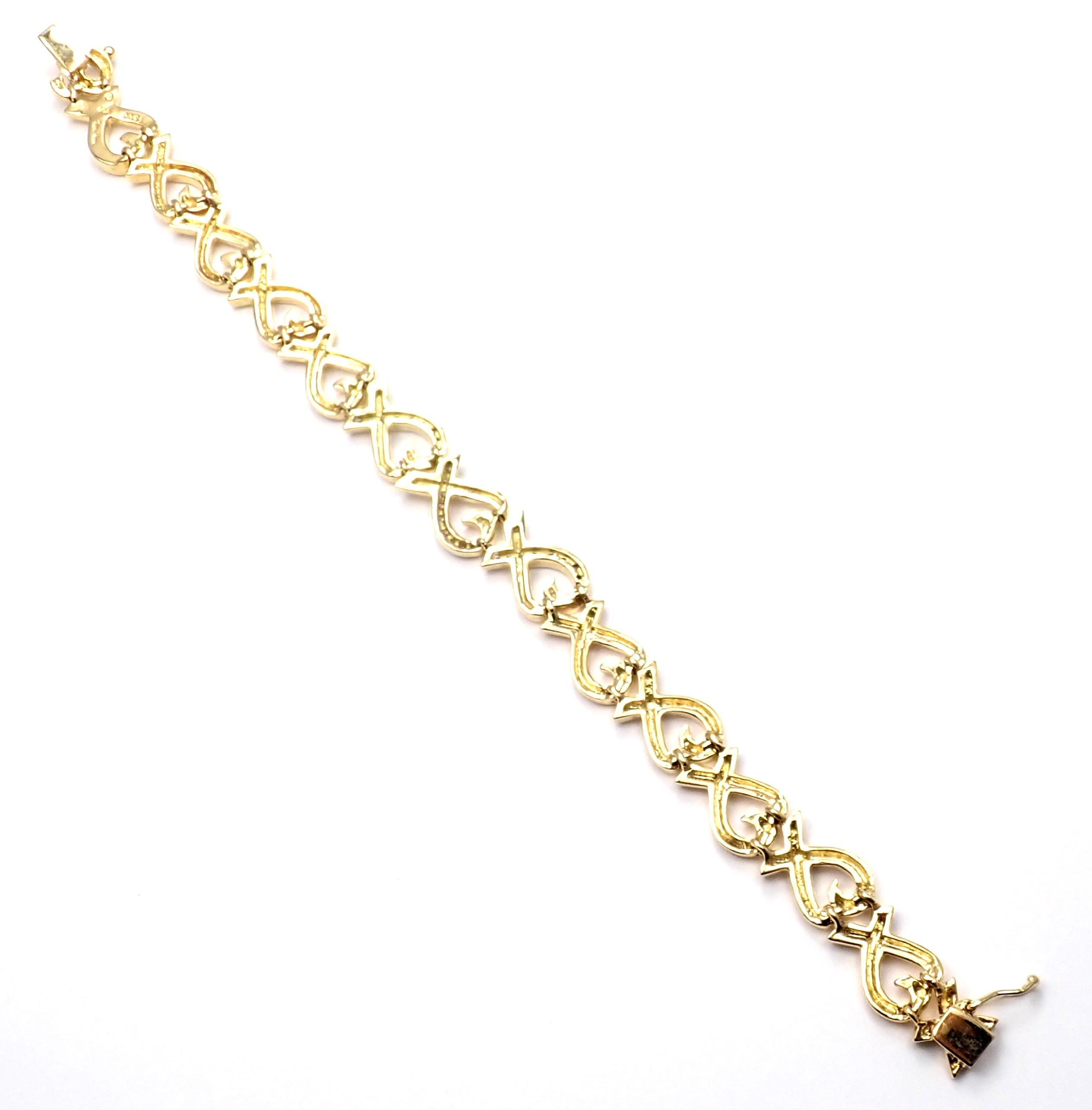 Women's or Men's Tiffany & Co. Paloma Picasso Loving Heart Diamond Yellow Gold Bracelet