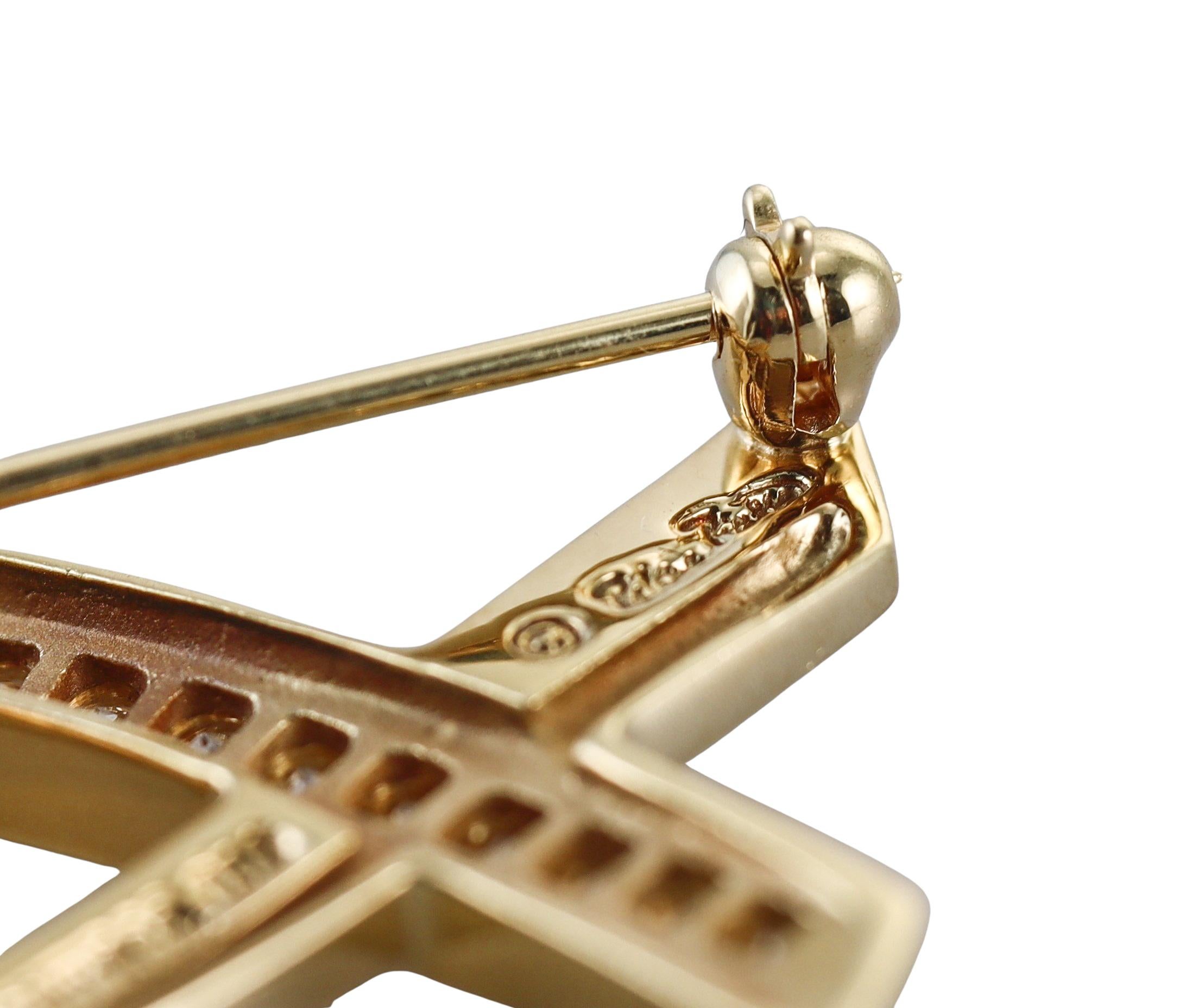 Women's Tiffany & Co Paloma Picasso Loving Heart Diamond Yellow Gold Brooch For Sale