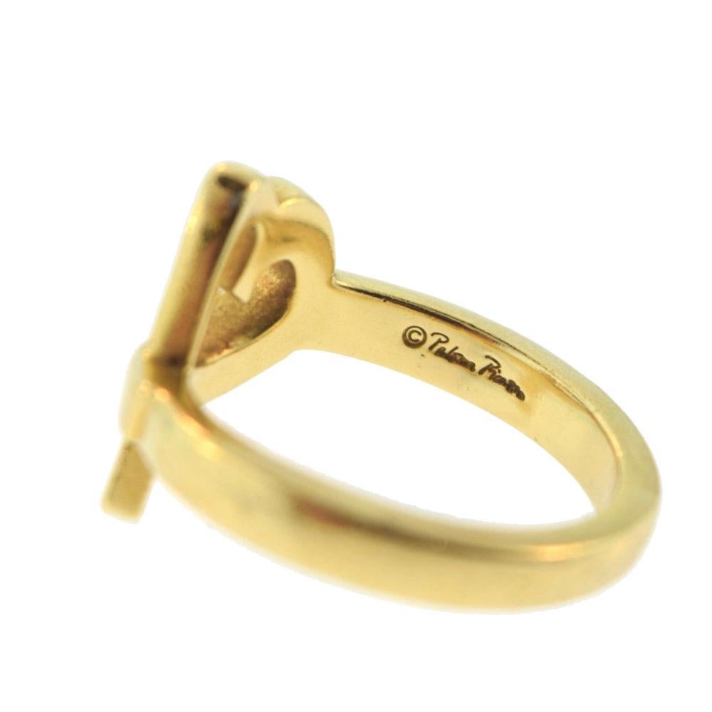 Ring Size: 6.5 - 6.75

Brand: Tiffany & Co.

Designer: Paloma Picasso

Collection: Loving Heart 

Metal: Yellow Gold

Metal Purity: 18k

Total Item Weight (g): 7.6

Hallmark: Tiffany & Co. 750

                        Paloma Picasso