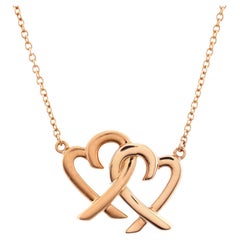 Tiffany & Co. Paloma Picasso Loving Heart Interlocking Pendant Necklace 18k