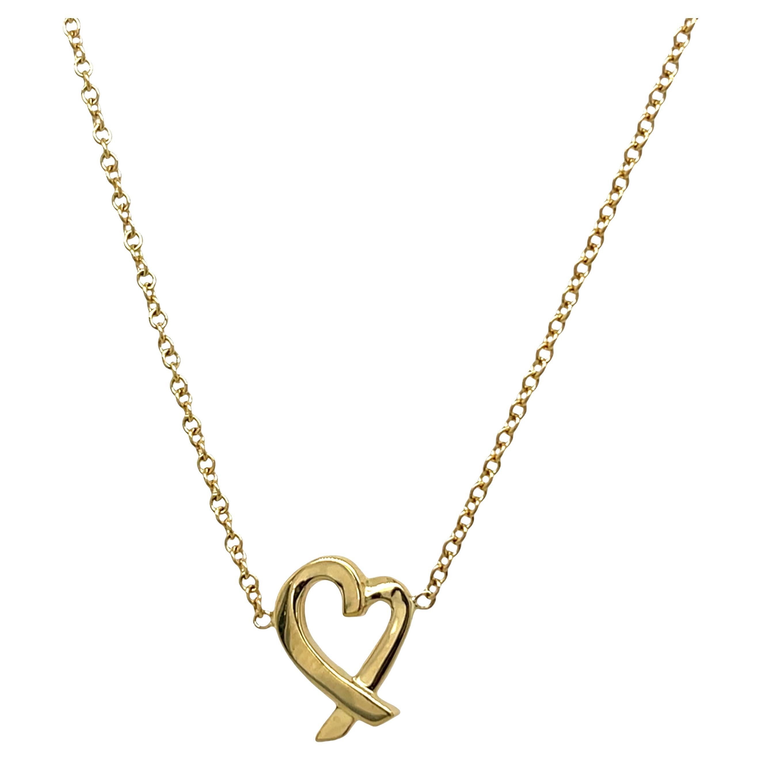 Tiffany
Co Paloma Picasso Loving Heart Necklace - 18ct Yellow Gold