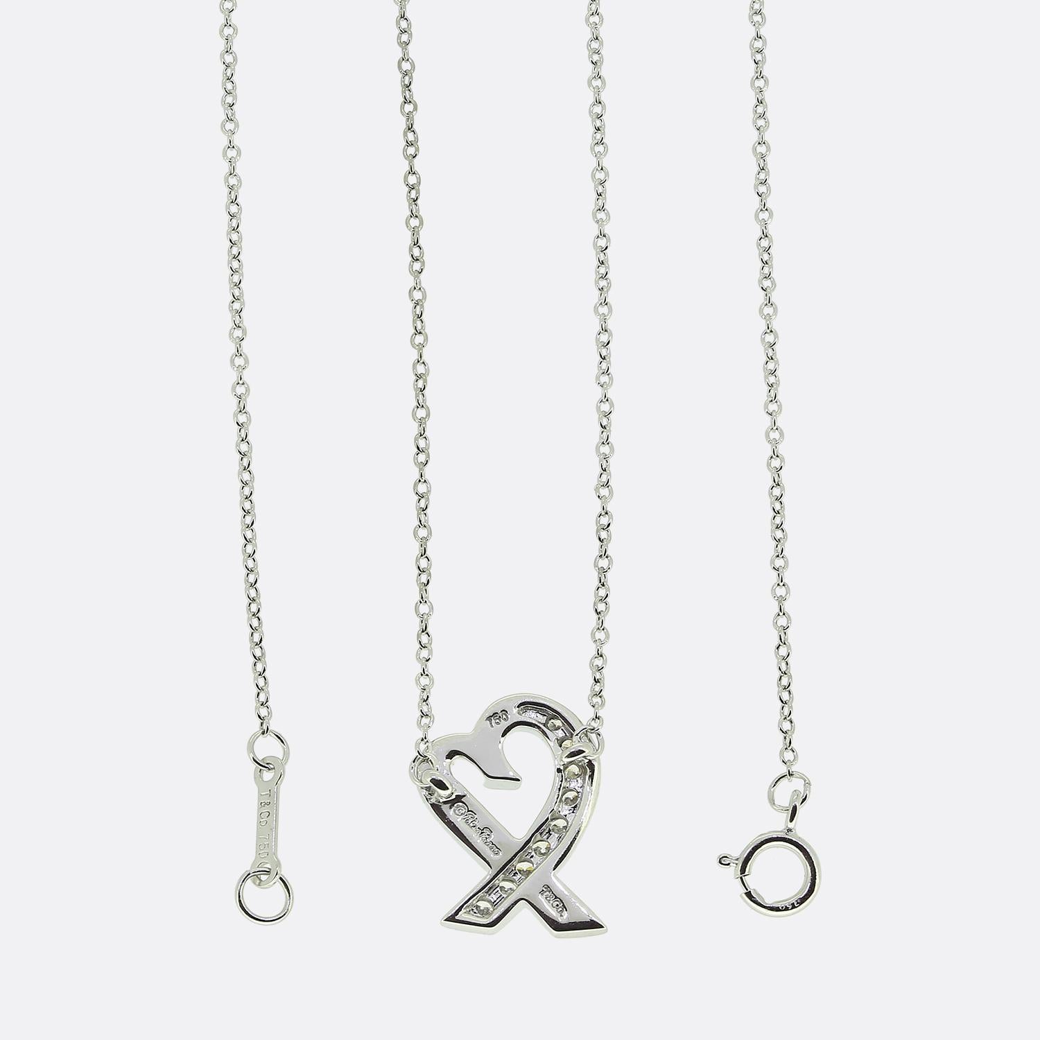 Taglio brillante Tiffany & Co. Paloma Picasso Collana con cuore innamorato in vendita