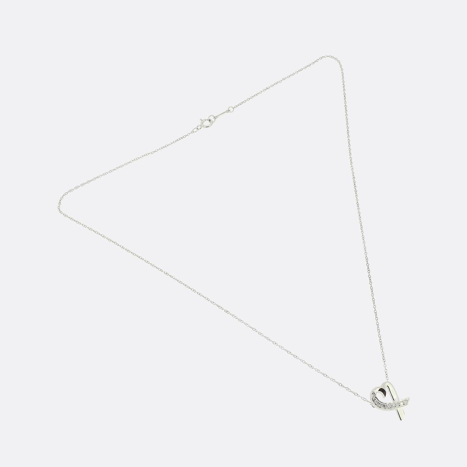 Tiffany & Co. Paloma Picasso Collana con cuore innamorato In condizioni ottime in vendita a London, GB