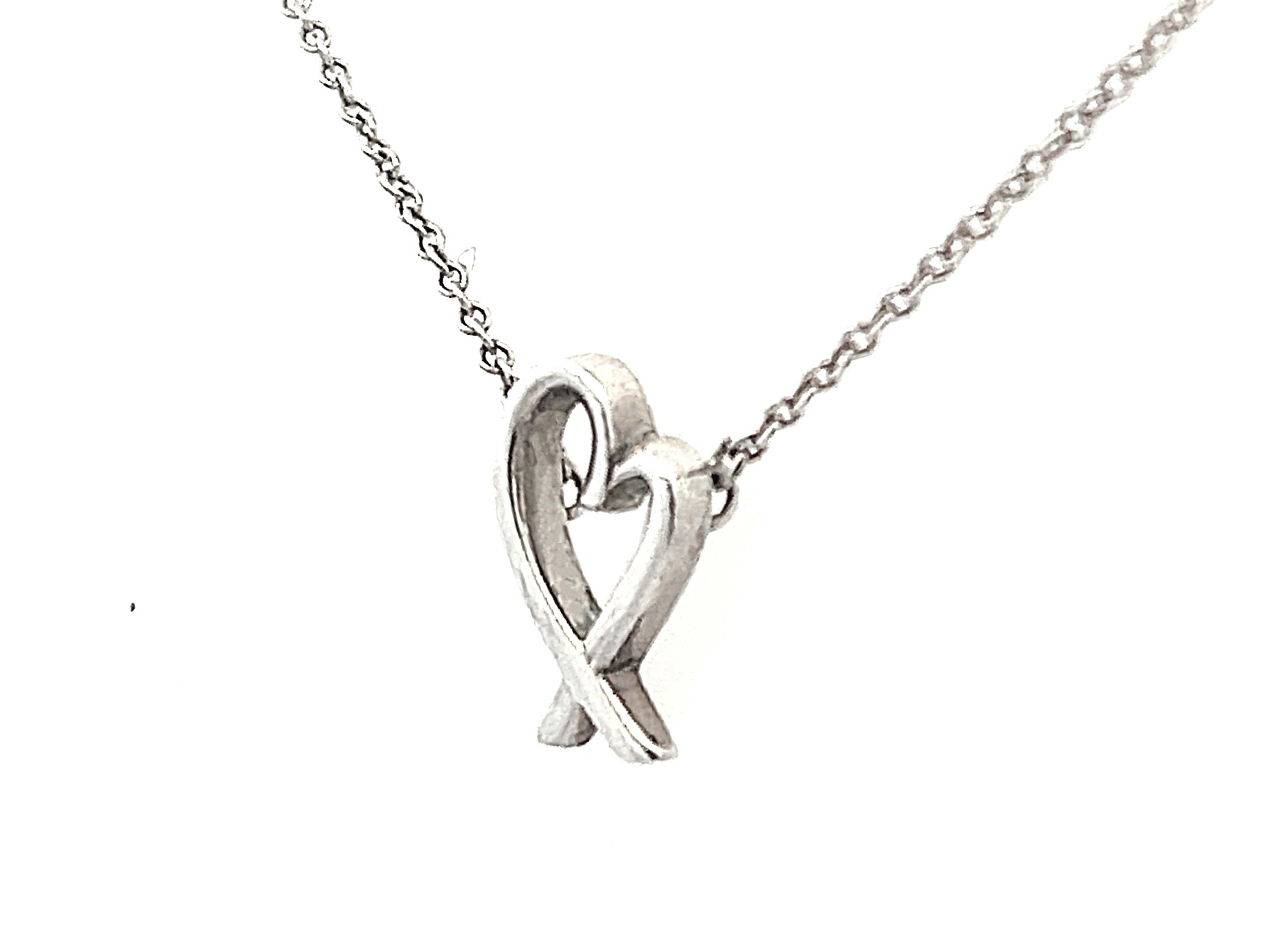 Tiffany & Co. Paloma Picasso Loving Heart Necklace in Sterling Silver 1