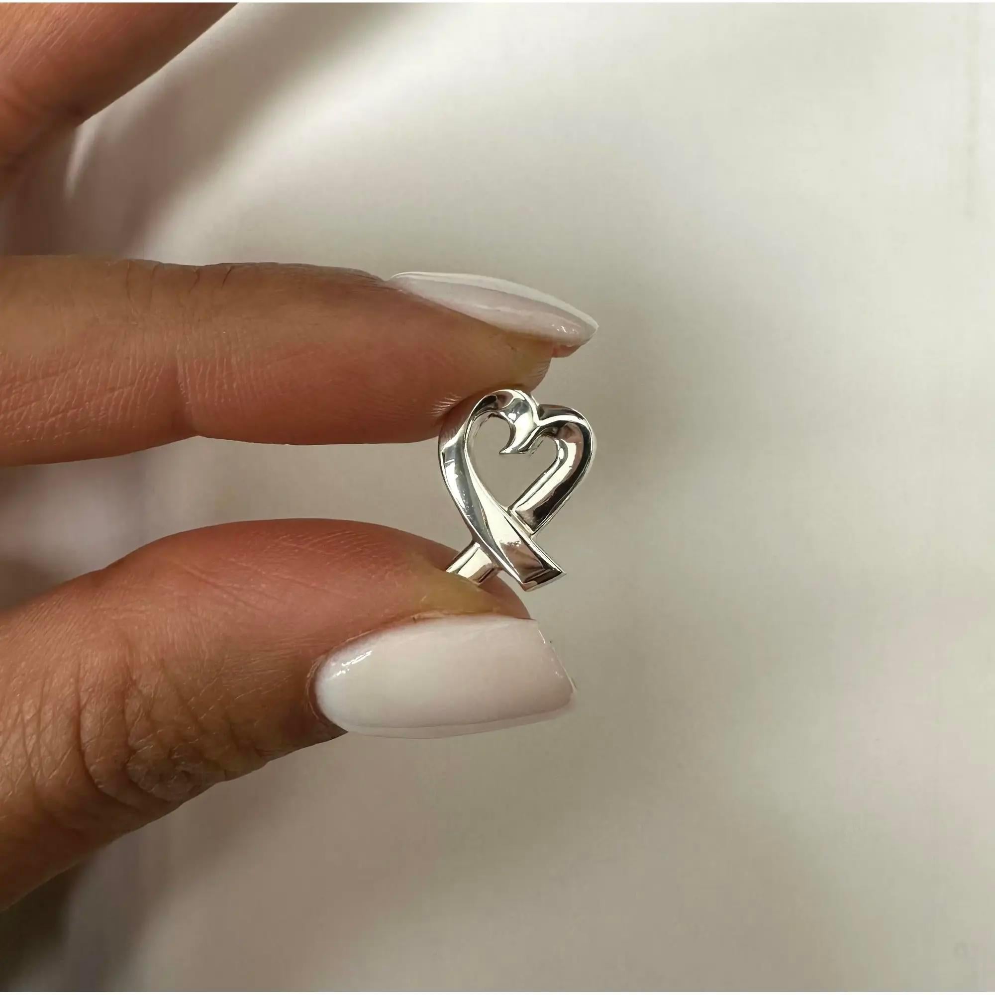 Tiffany & Co. Paloma Picasso - Ciondolo a forma di cuore innamorato - Argento 925 In condizioni ottime in vendita a New York, NY