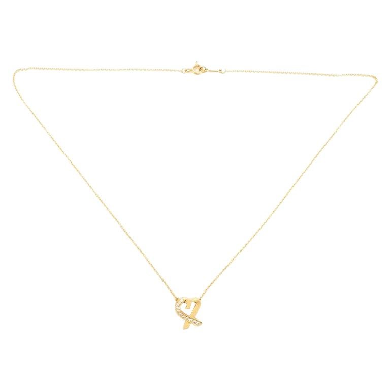 Tiffany & Co. Paloma Picasso Loving Heart Pendant Necklace 18 Karat Yellow Gold For Sale