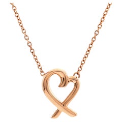 Tiffany & Co. Paloma Picasso Loving Heart Pendant Necklace 18k Rose Gold