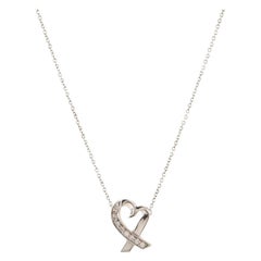 Tiffany & Co. Paloma Picasso Loving Heart Pendant Necklace 18K White Gold