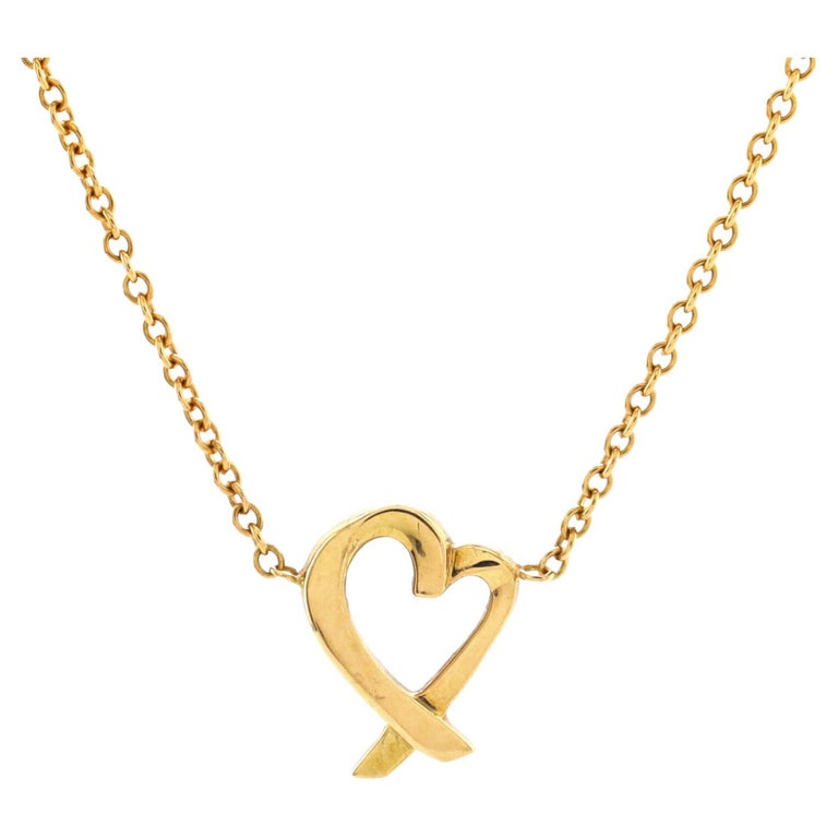 Tiffany and Co. Paloma Picasso Loving Heart Pendant Necklace 18K Yellow ...
