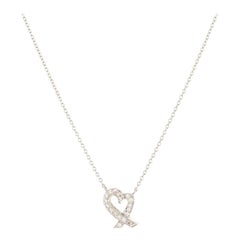 Tiffany & Co. Paloma Picasso Loving Heart Pendant Necklace Platinum with Diamond