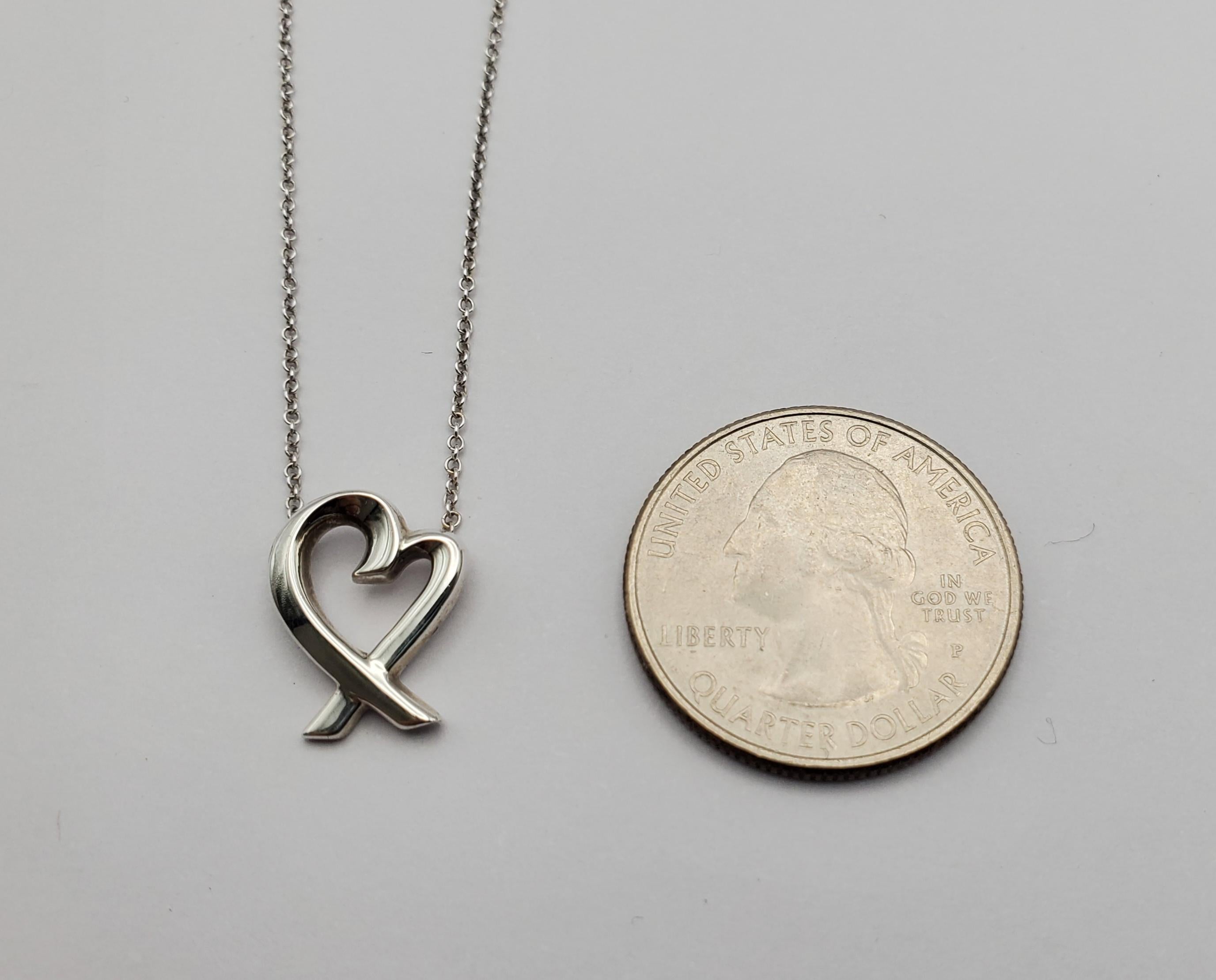 Tiffany & Co. Paloma Picasso Loving Heart Pendant Sterling Silver 5