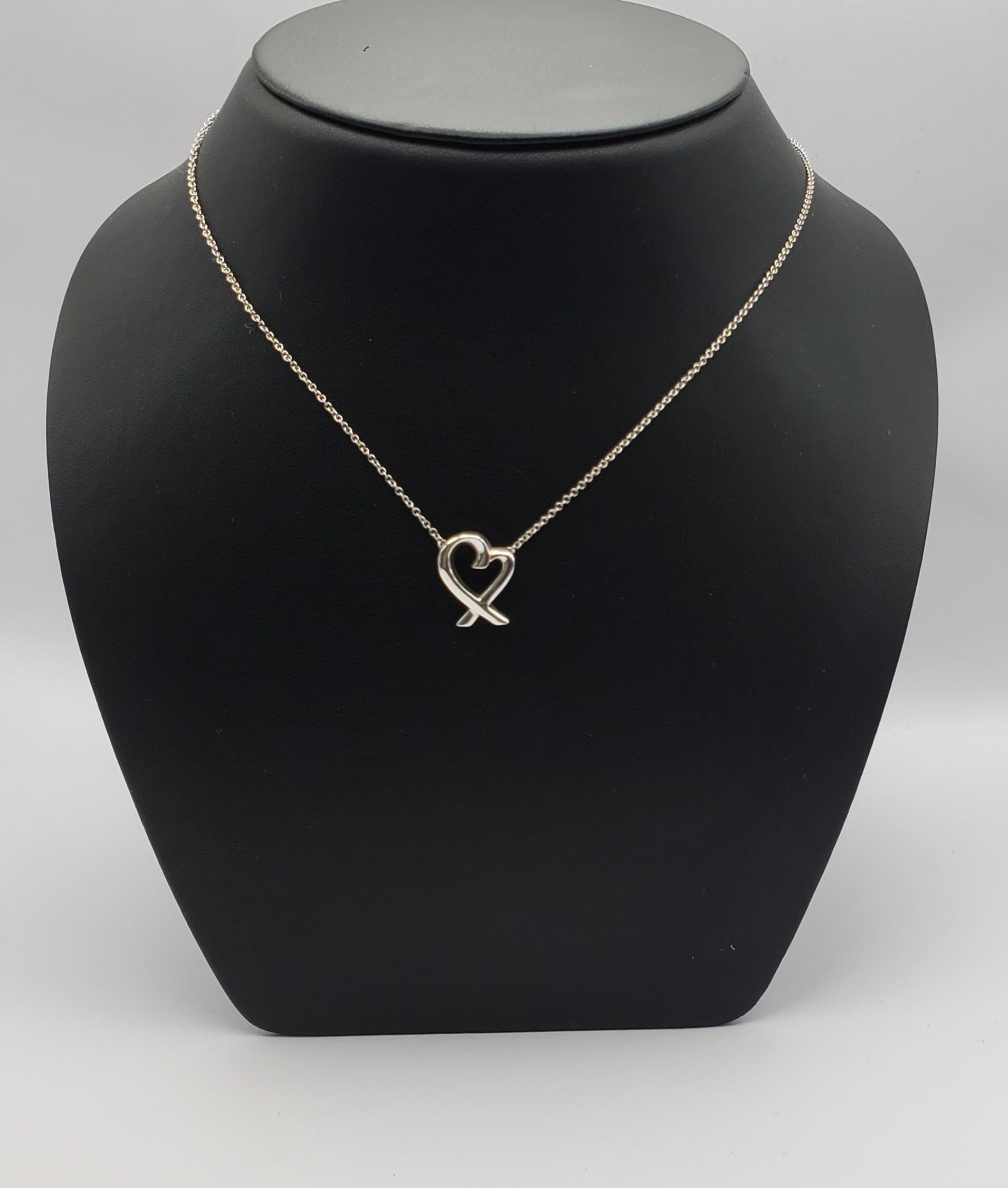 Tiffany & Co. Paloma Picasso Loving Heart Pendant Sterling Silver 1