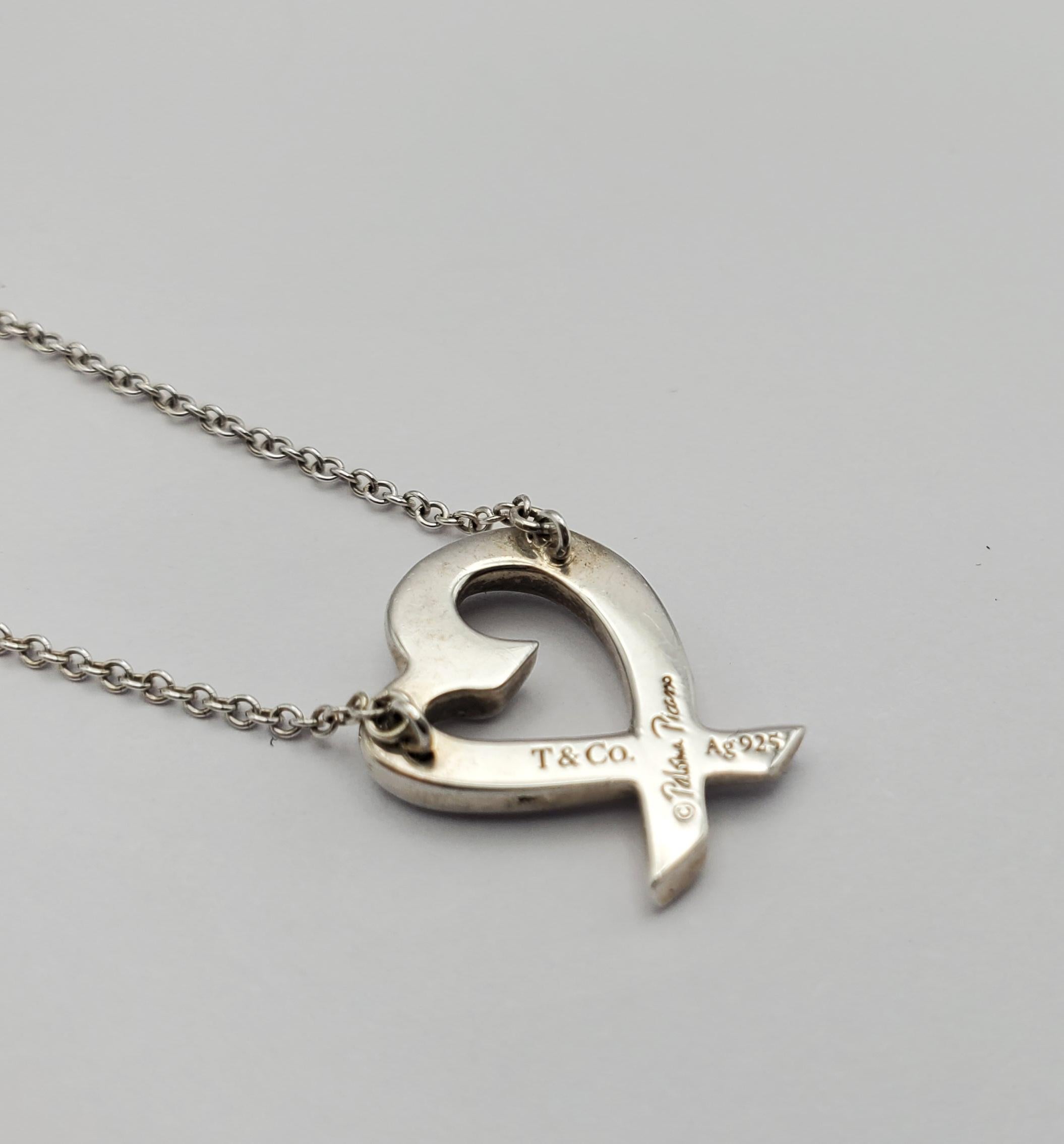 Tiffany & Co. Paloma Picasso Loving Heart Pendant Sterling Silver 2