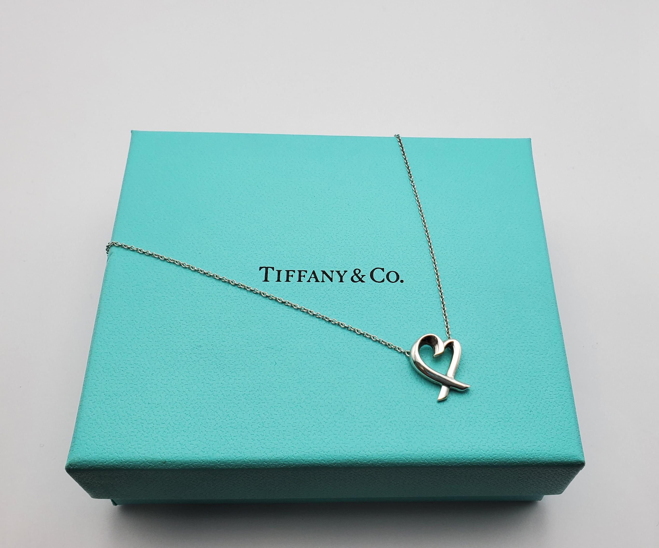 Tiffany & Co. Paloma Picasso Loving Heart Pendant Sterling Silver 4