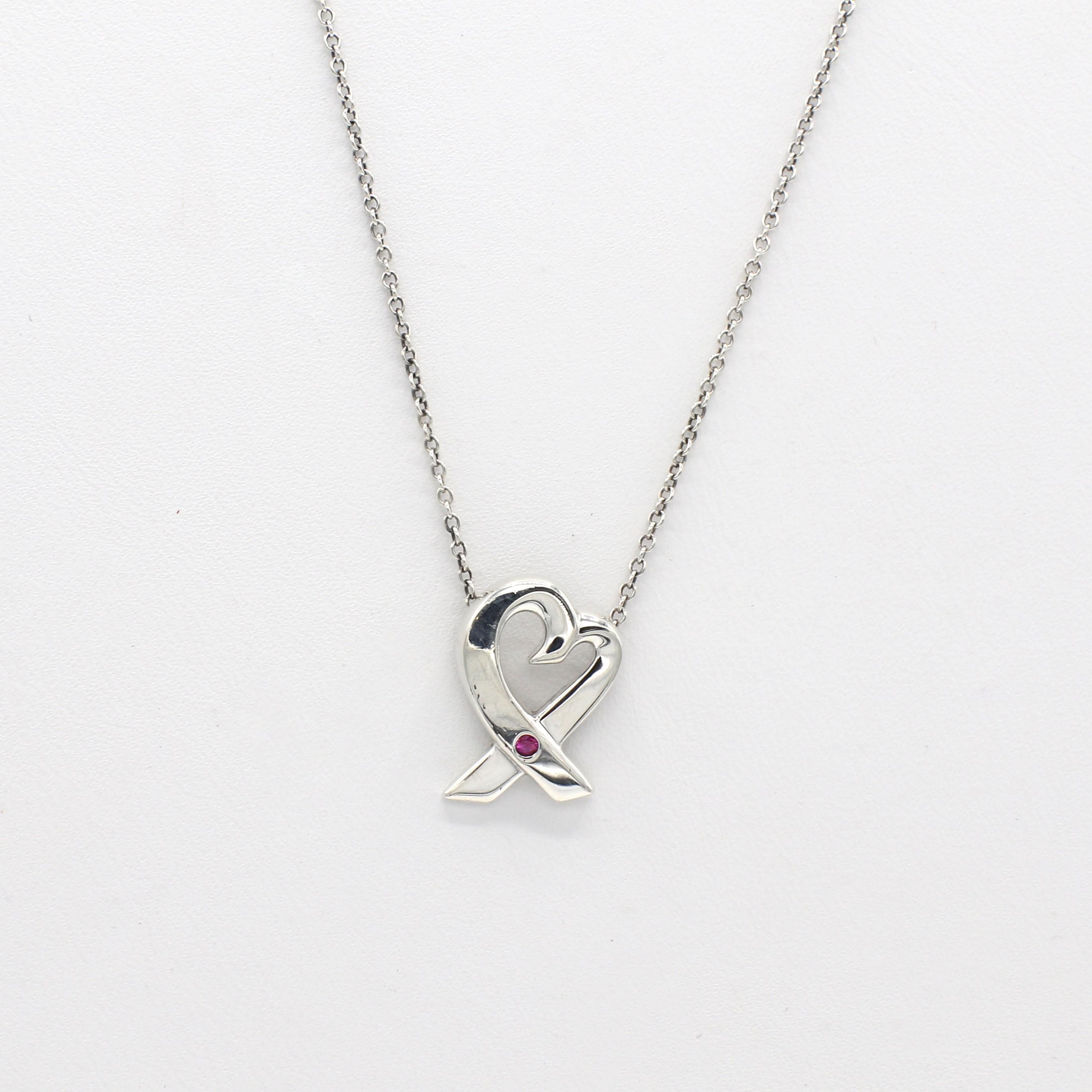 tiffany and co pink heart necklace