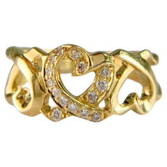 Tiffany & Co. Paloma Picasso Loving Hearts Diamond Ring 18k Yellow Gold